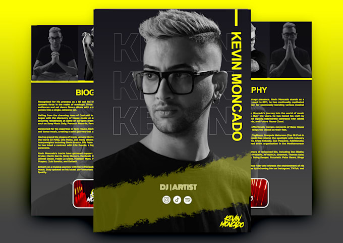 design professional epk, dj press kit, speaker one sheet, press kit