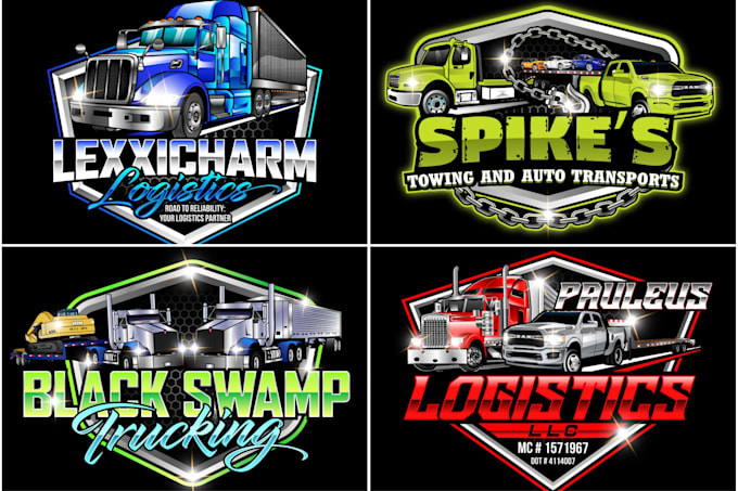 do trucking dispatching towing transport junk removal and logistics logo