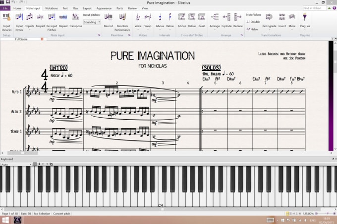 create a professional sheet music transcription for you