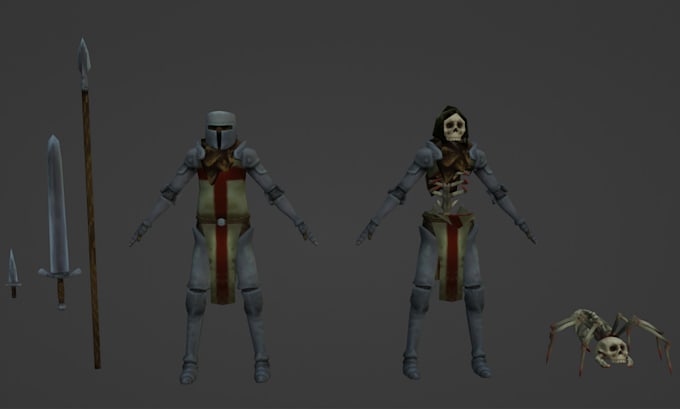 create psx low poly 3d art and animations