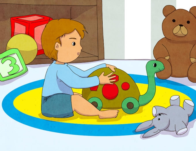 illustrate a childrens book handmade page in warm storybook style