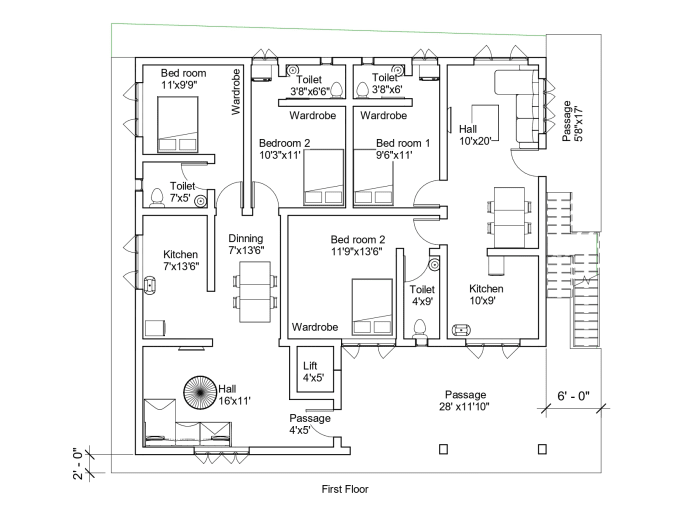 Draw autocad 2d floor plan, elevation, section site plan etc by ...