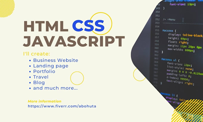 Build a landing page with responsive html and css by Abohuta | Fiverr