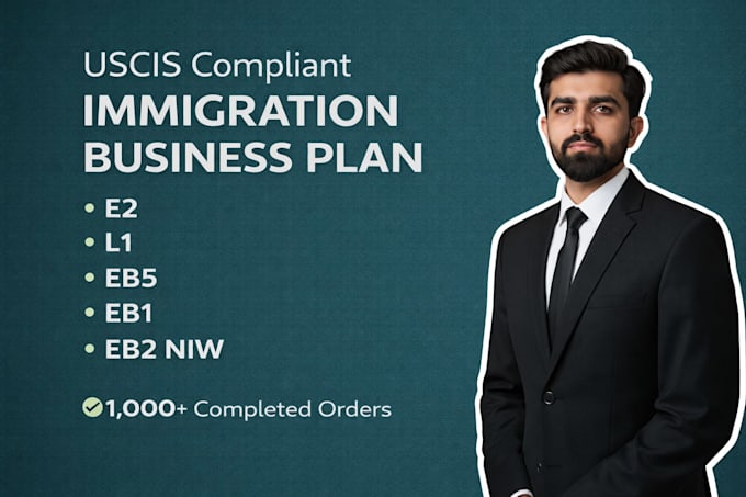 write immigration business plan for eb2 niw, e2, l1 visa USA