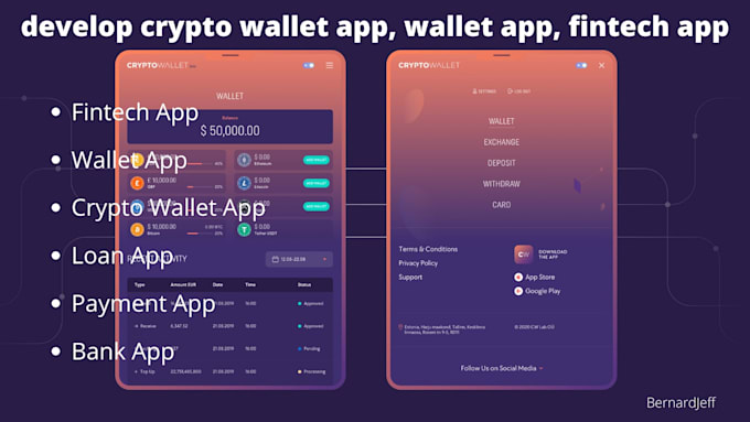 Develop crypto wallet app, wallet app, fintech app by Bernardjeff97 ...