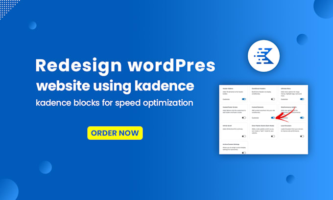 redesign wordpress website using kadence pro professional service