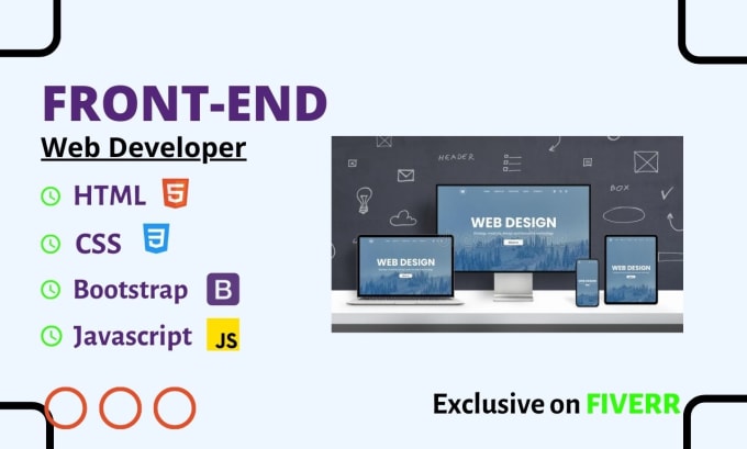 Be your front end developer html css javascript responsive design by ...