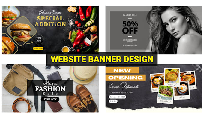 design a modern web and website banner, slider, banner ads, or shopify header