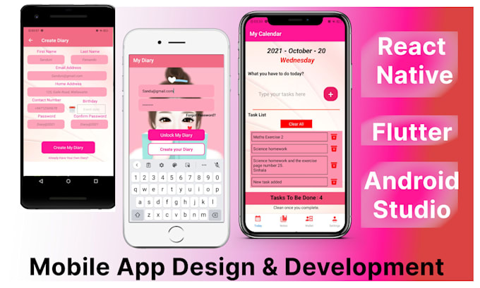 Develop mobile apps with react native or flutter by Sf_greatwork | Fiverr