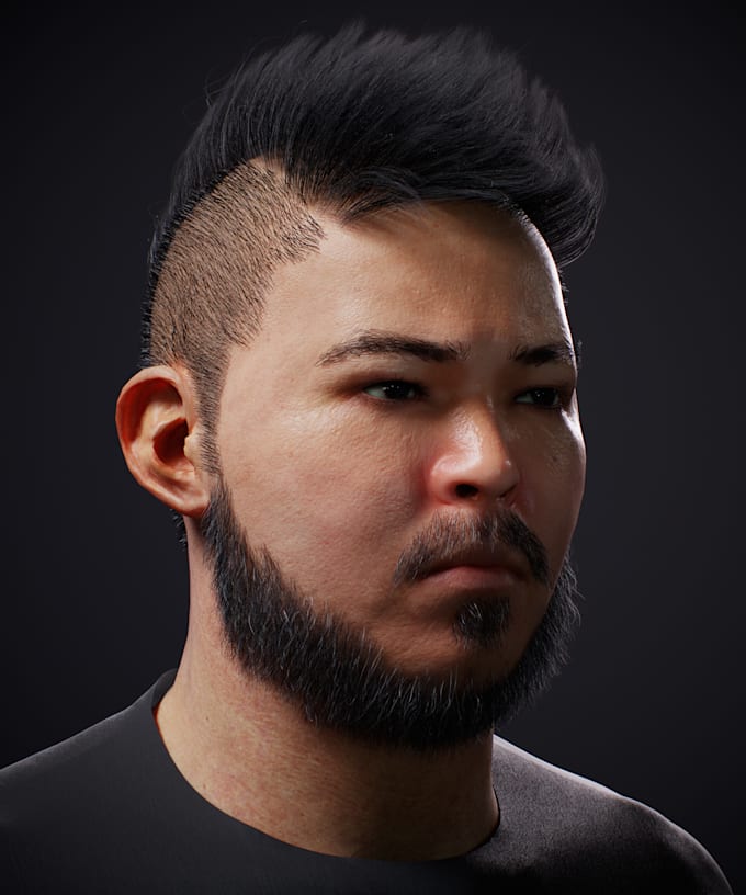 Create 3d realistic head,3d realistic face with texture and rigging by