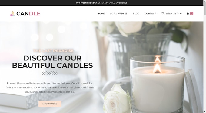 Design candle shop website, candle and lighting website ...