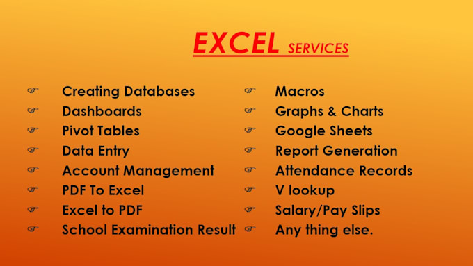 Do all excel jobs by Salarbutt786 | Fiverr
