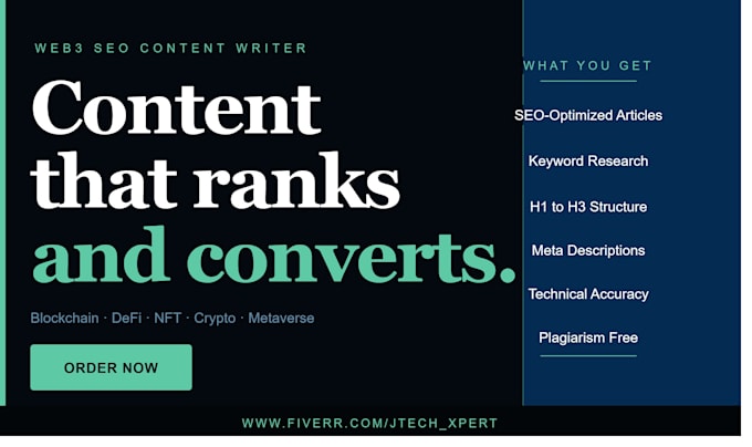 write SEO web3 and blockchain articles for your project