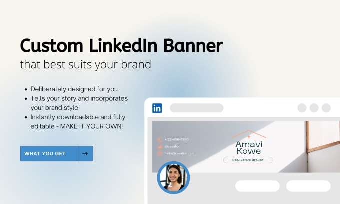 Customize your linkedin profile banner by Wabisabimedia | Fiverr