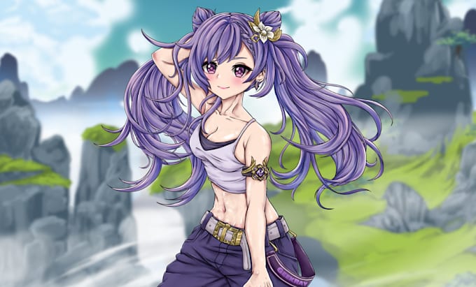 do anime fan art, original character, nsfw