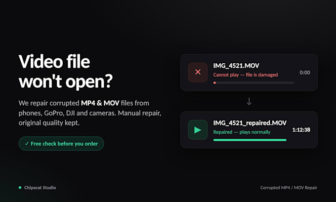 repair corrupted mp4 or mov video files that will not open