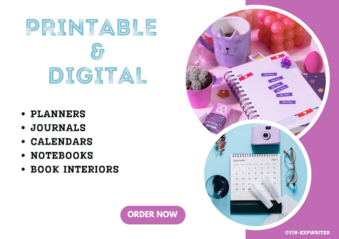 design your digital planners, journals, and calendars