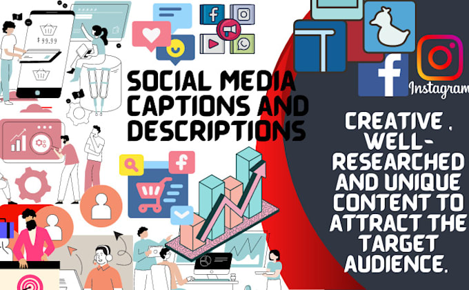 write creative captions and descriptions for your social media handles