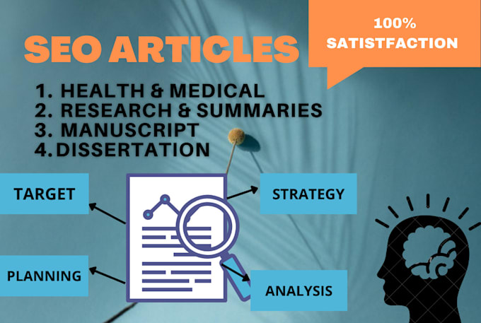write SEO medical articles, dissertations, healthcare, and summaries
