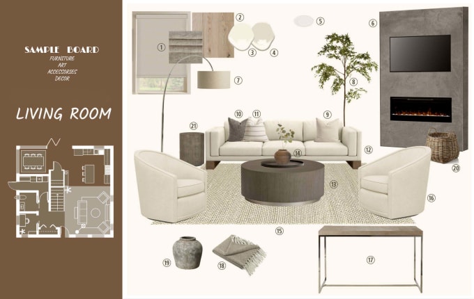 Create interior design moodboards for your space by Zaynabafzaal | Fiverr
