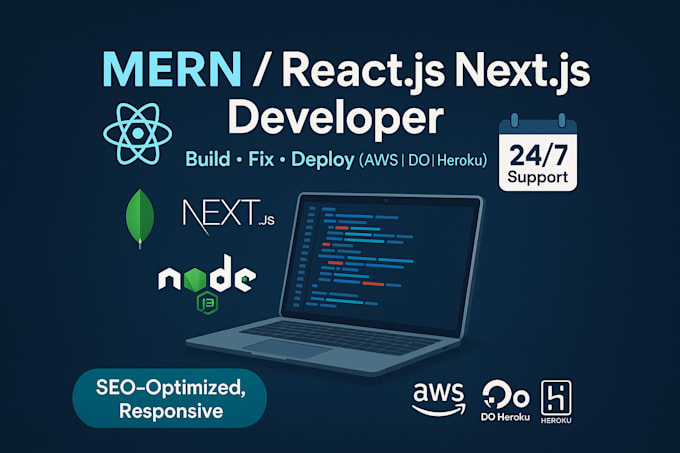 do mern stack reactjs nextjs development and deployment