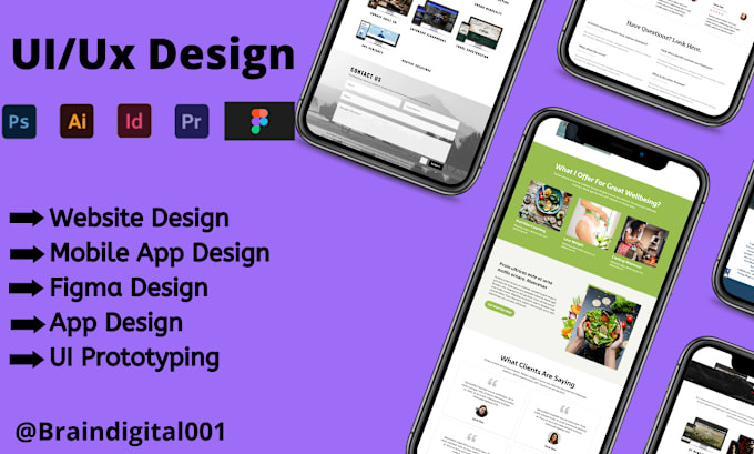 Create a website template in xd adobe illustrator and figma by