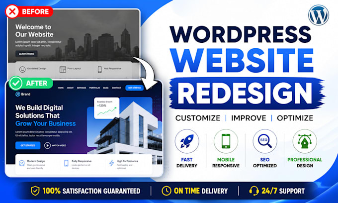 redesign, customize and improve your wordpress site