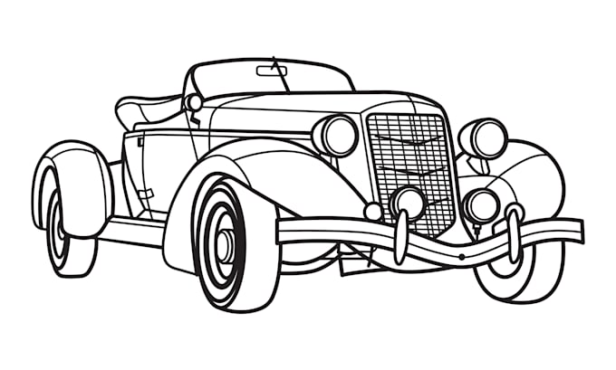 create car silhouette for metal art and laser cutting