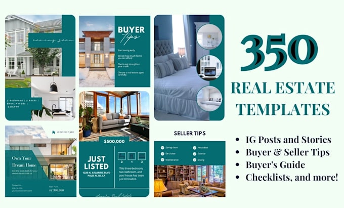 provide real estate templates editable in canva