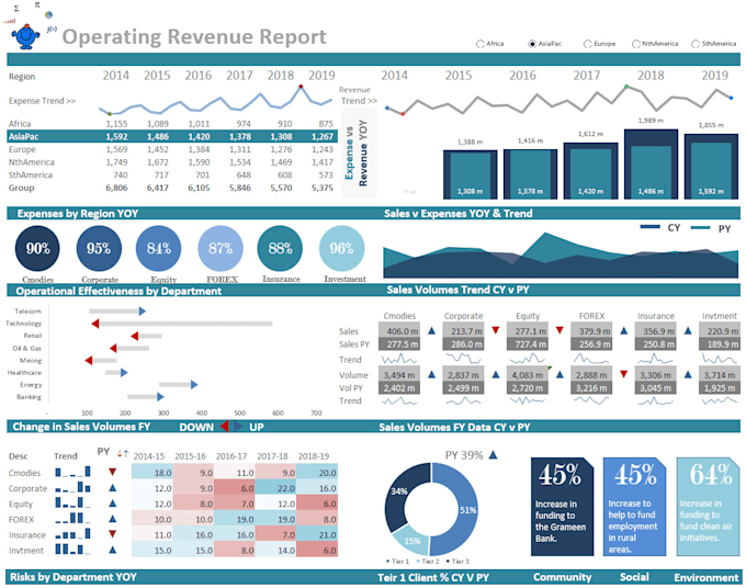 create professional excel dashboards for you
