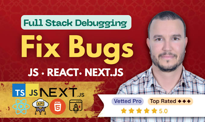 fix bugs and errors in your javascript, react and next js code