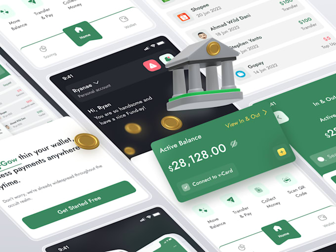 do creative finance app UI UX design