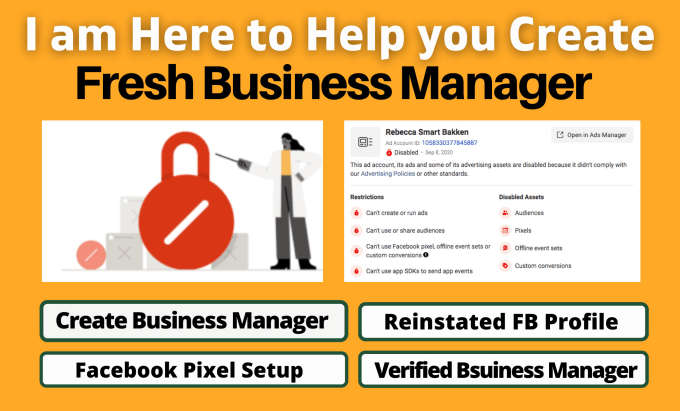 I will create and fix your facebook business manager  with page