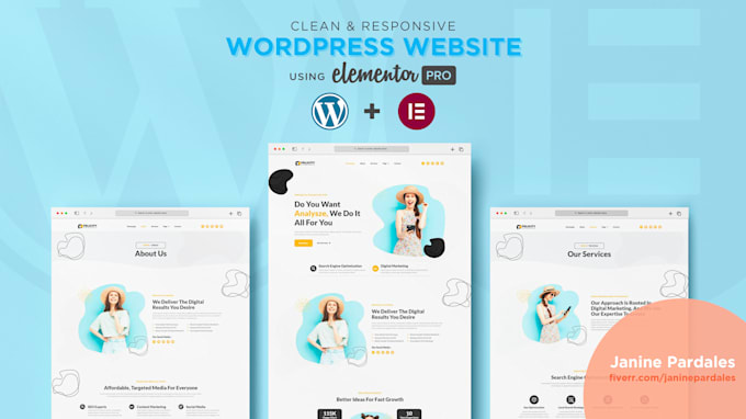 design and develop a wordpress website with elementor pro