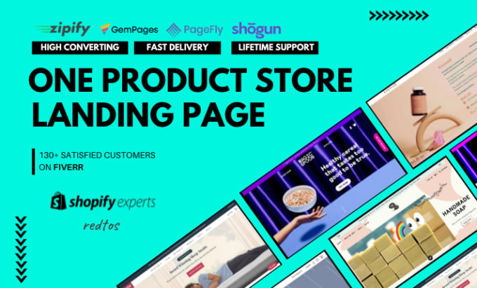 Best Price! I will build shopify one product store or landing page with pagefly, gempages  for $25