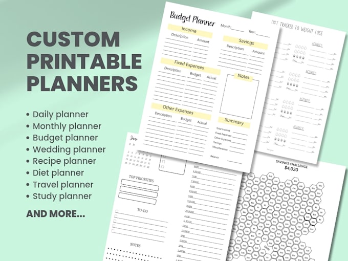 design custom digital planners and trackers in canva