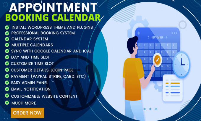 Create appointment calendar booking website on wordpress by Mkjahidwd