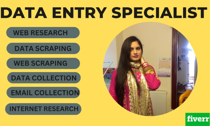 do data extraction, data input , data entry ,email collection and web research