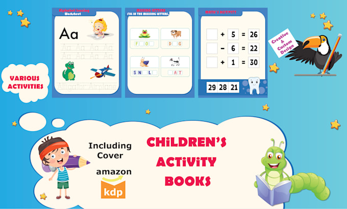 design kids coloring and activity book