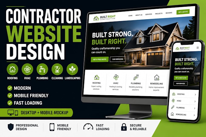 build a contractor, roofing, hvac, plumbing website