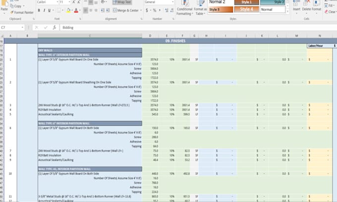do material take off and construction estimate for USA bidding