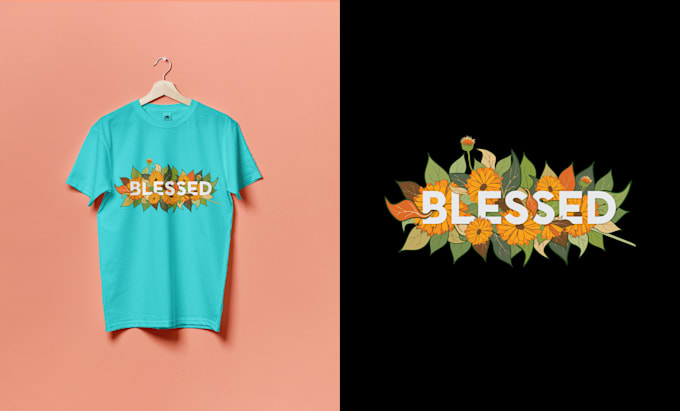 Best Price! I will create floral typography t shirt design or line art  for $20