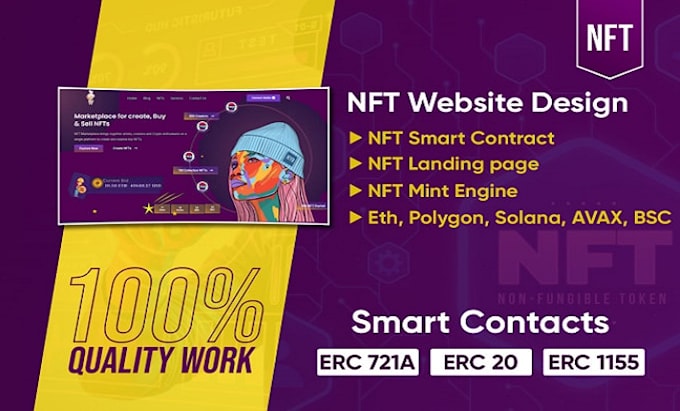 Develop nft mint website solana and ether nft minting website nft