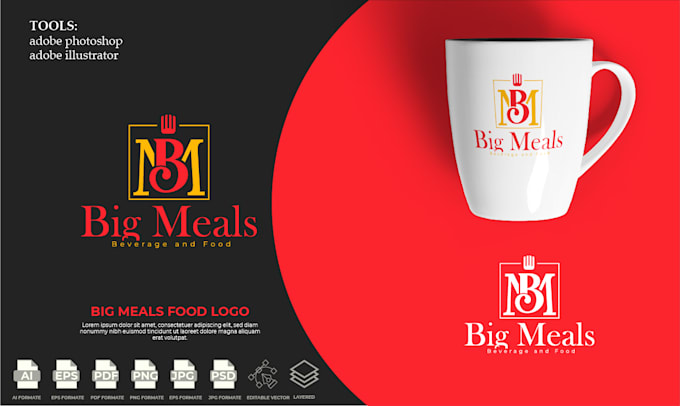 design food, cafe, bbq and restaurant logo