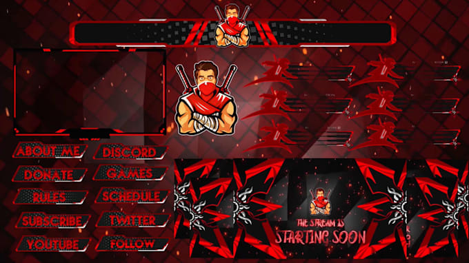 design esports twitch overlay package for pro gamers
