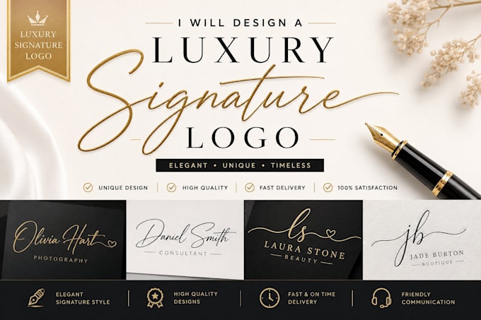 design a luxury signature logo for your brand