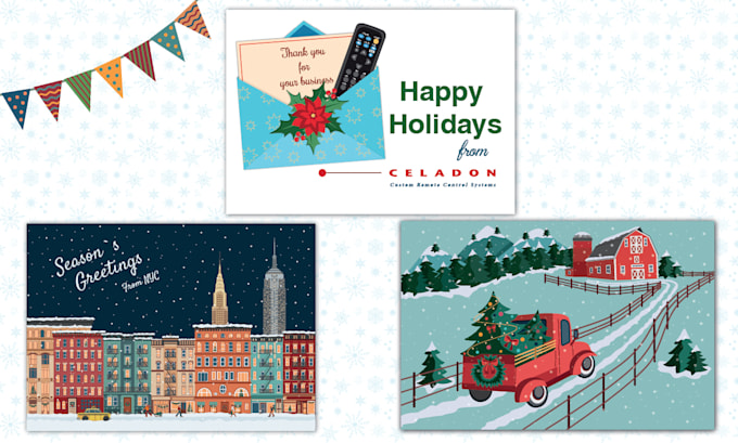 design a custom flat style christmas illustration