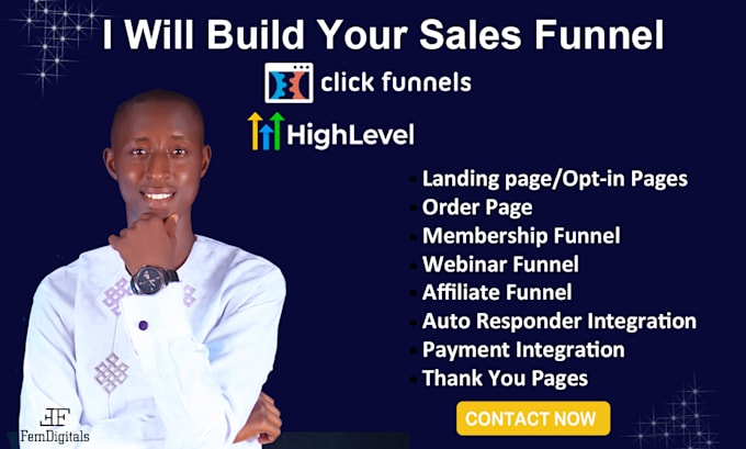 Design clone clickfunnels sales funnel landing page by Femdigital2450