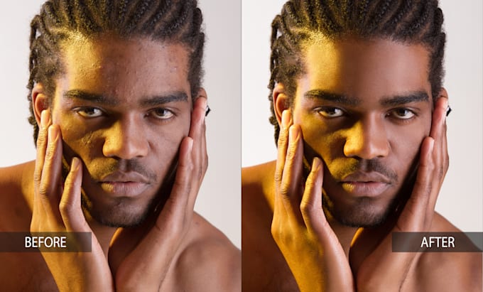 Retouching of male portraits, photos of men, model retouch by Katekoval ... image.