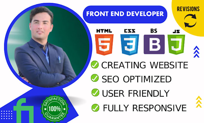 Be your website front end developer using html css and bootstrap by ...